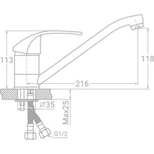 Смеситель Tau SD-2B243C (9804130)