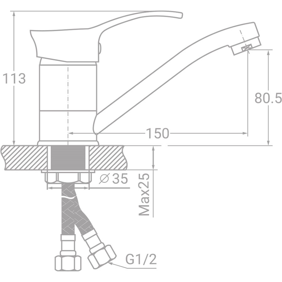 Змішувач Tau SE-1B145C (9807100) Призначення для кухонної мийки