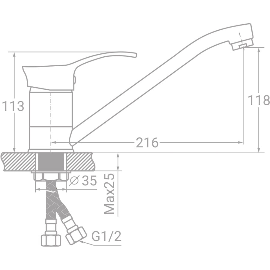 Змішувач Tau SE-1B245C (9807110) Призначення для кухонної мийки