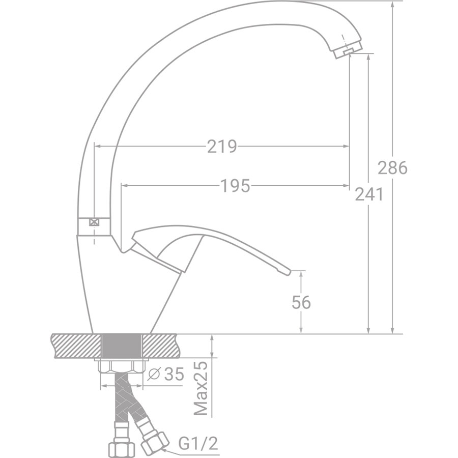 Смеситель TAU SF-4B439C (9810100) Назначение для кухонной мойки