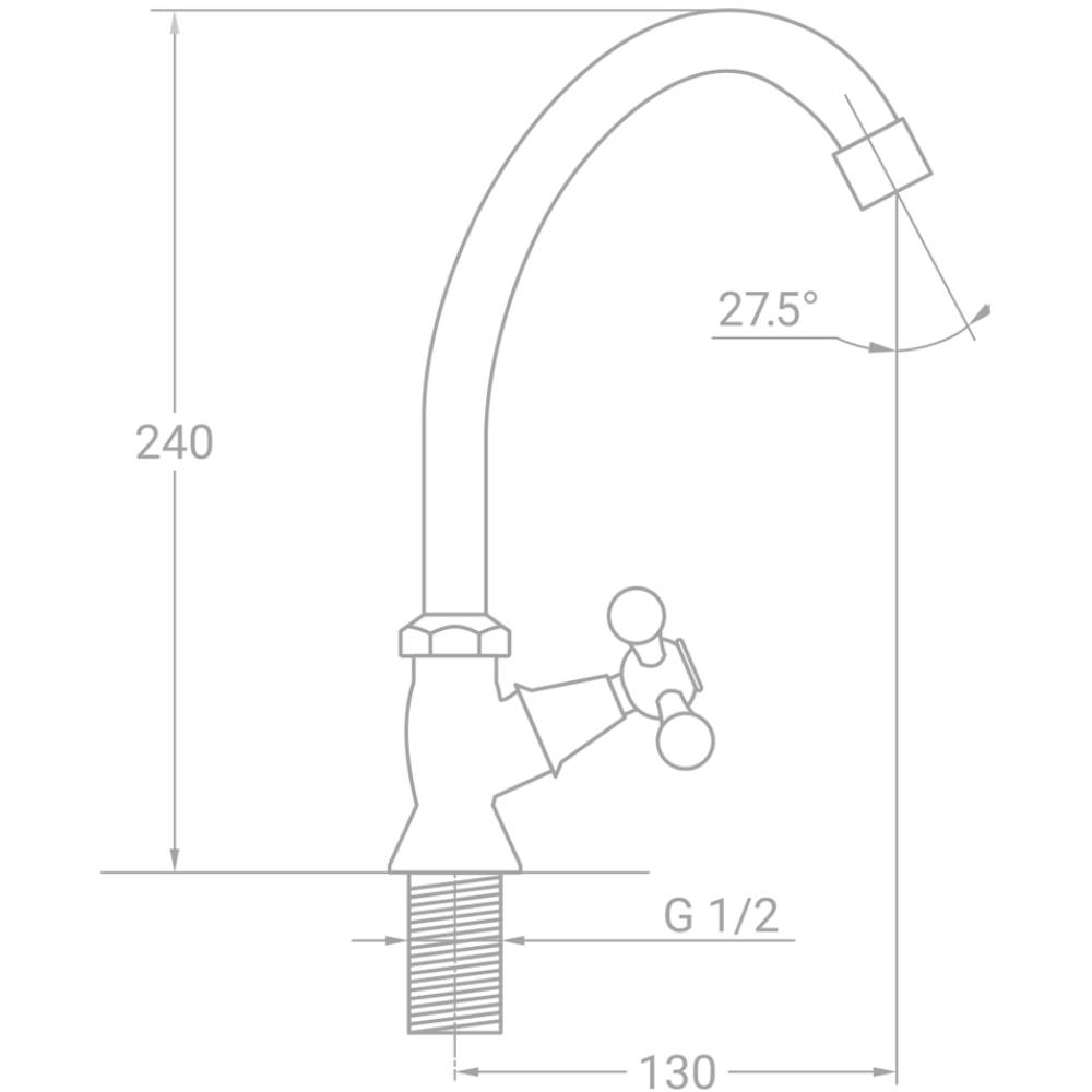 Смеситель TAU S85 1/2" (9885600) Назначение для раковины