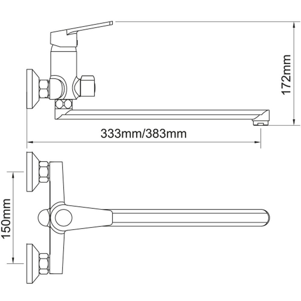 Змішувач AQUATICA S37 White (9737222) Призначення для ванни