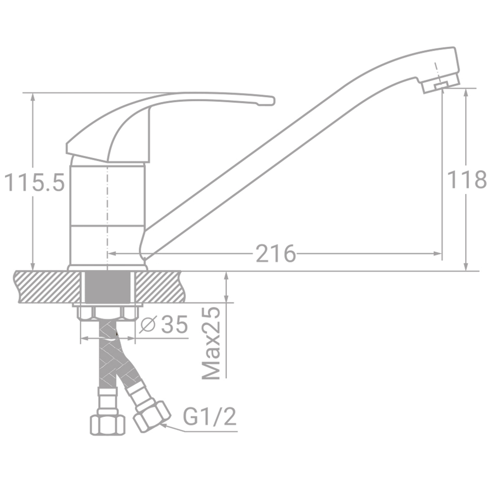 Змішувач TAU SL-1B243C (9840110) Призначення для кухонної мийки