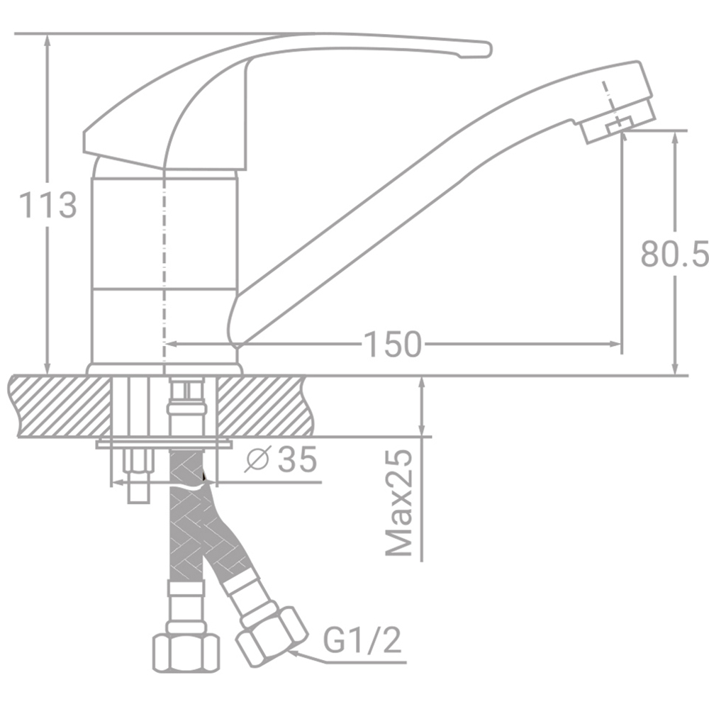 Змішувач TAU SM-2B144C (9843120) Призначення для кухонної мийки