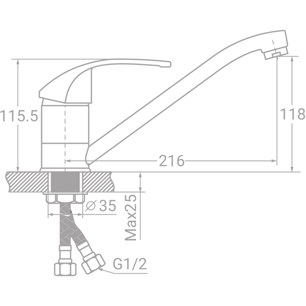 Змішувач TAU SM-1B244C (9843110) Призначення для кухонної мийки