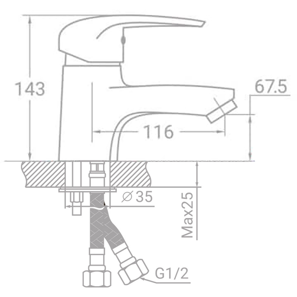 Змішувач TAU SM-2A144C (9843000) Призначення для раковини