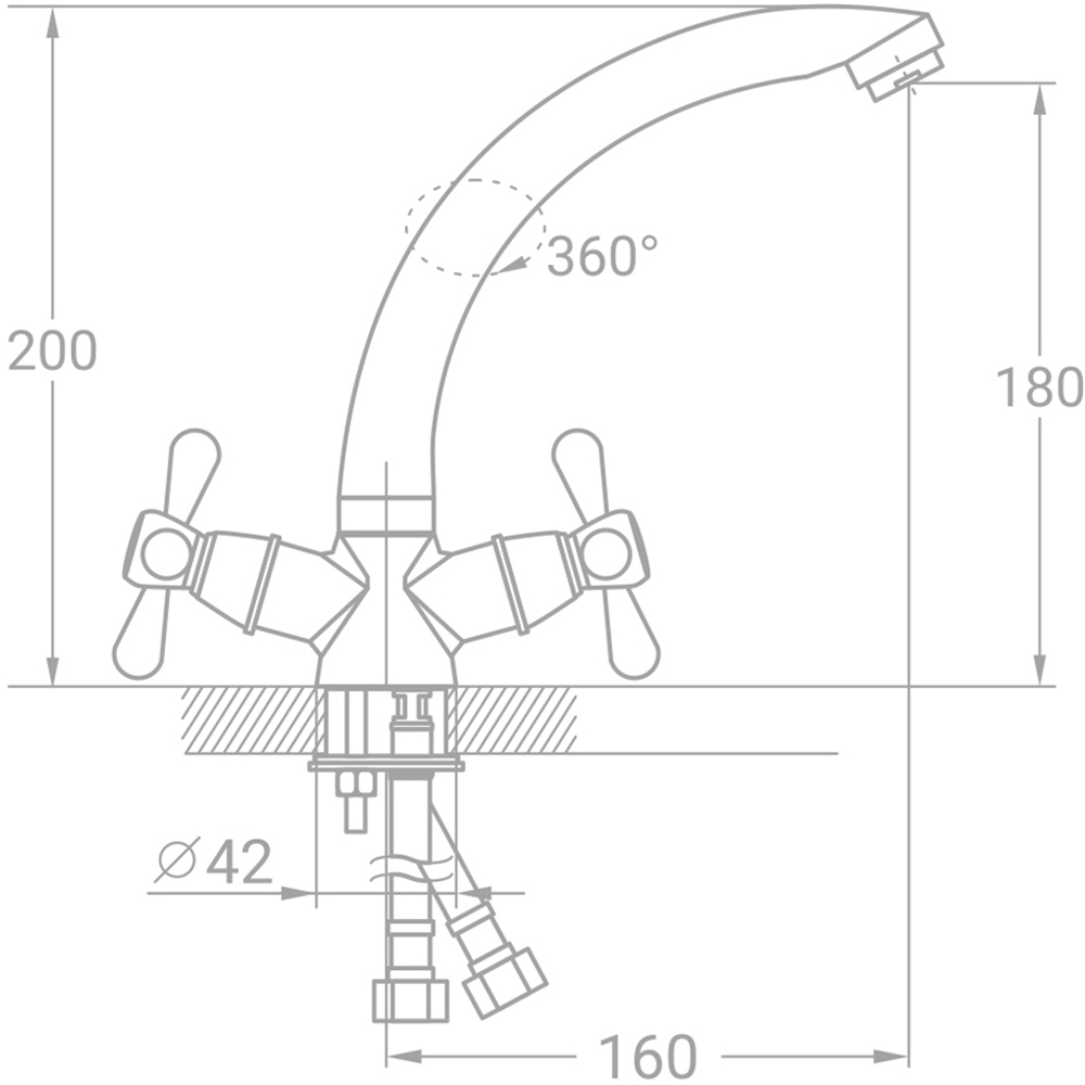 Смеситель TAU VD-5B361C (9870130) Назначение для кухонной мойки