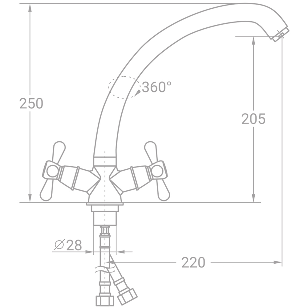 Смеситель TAU VD-4B461C (9870110) Назначение для кухонной мойки