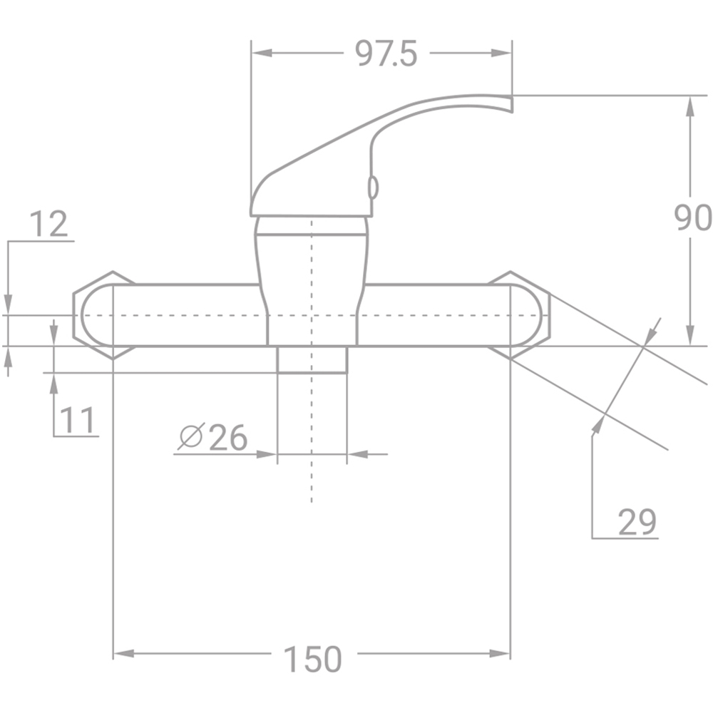 Змішувач TAU TN-1D142C (9846300) Призначення для душової кабіни (душу)