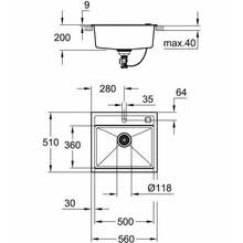 Мойка GROHE K700 Черный Гранит (31651AP0)