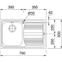 Мийка FRANKE Logica Line LLX 611-79 Steel (101.0381.806)