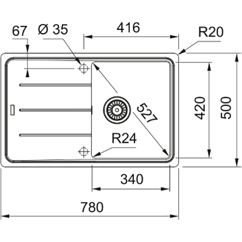 Мойка FRANKE Basis BFG 611-78 Almond (114.0306.793) Способ монтажа врезной