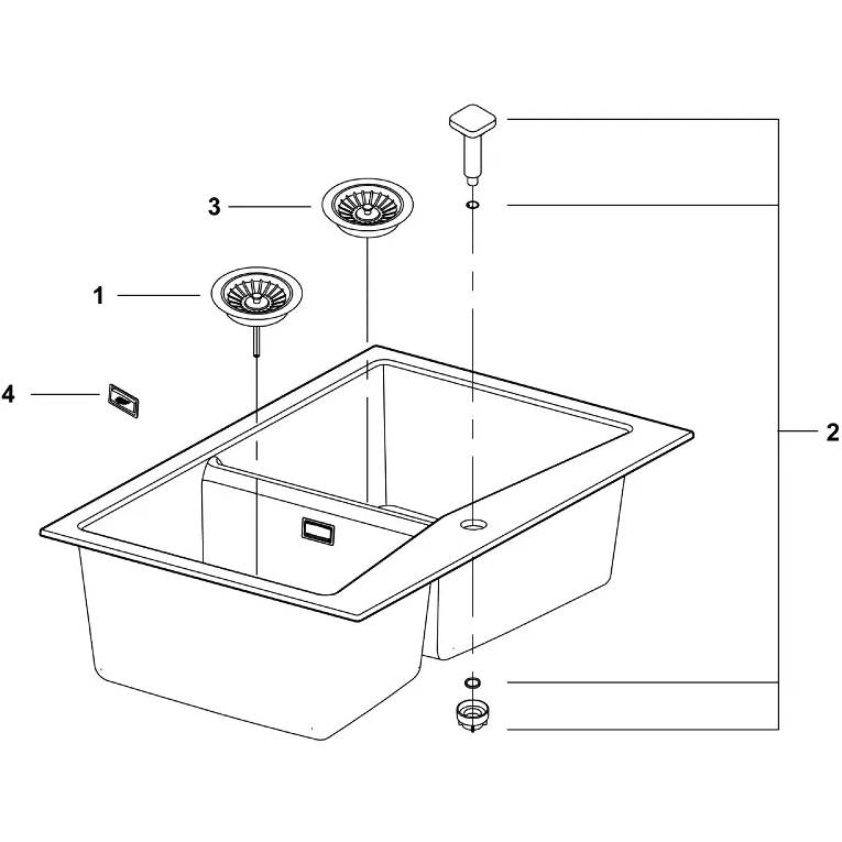 Мийка GROHE K700 (31657AP0) Форма прямокутна