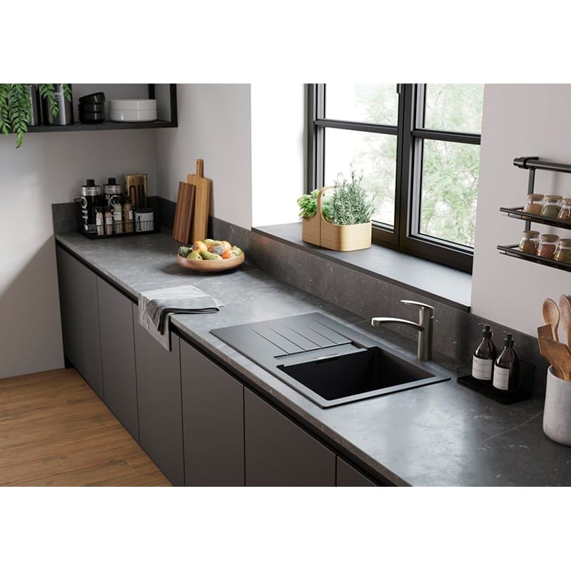 Внешний вид Мойка HANSGROHE S520-F345 + смеситель Zesis M33 Gray Stone (43356800)