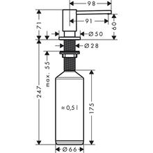 Мийка HANSGROHE S520-F480 + змішувач Focus M41 + дозатор A41 Gray Stone (43358400)