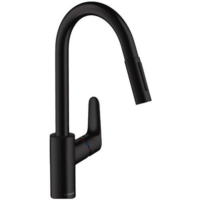 Зовнішній вигляд Мийка HANSGROHE S520-F480 + змішувач Focus M41 + дозатор A41 Black Graphite (43358600)