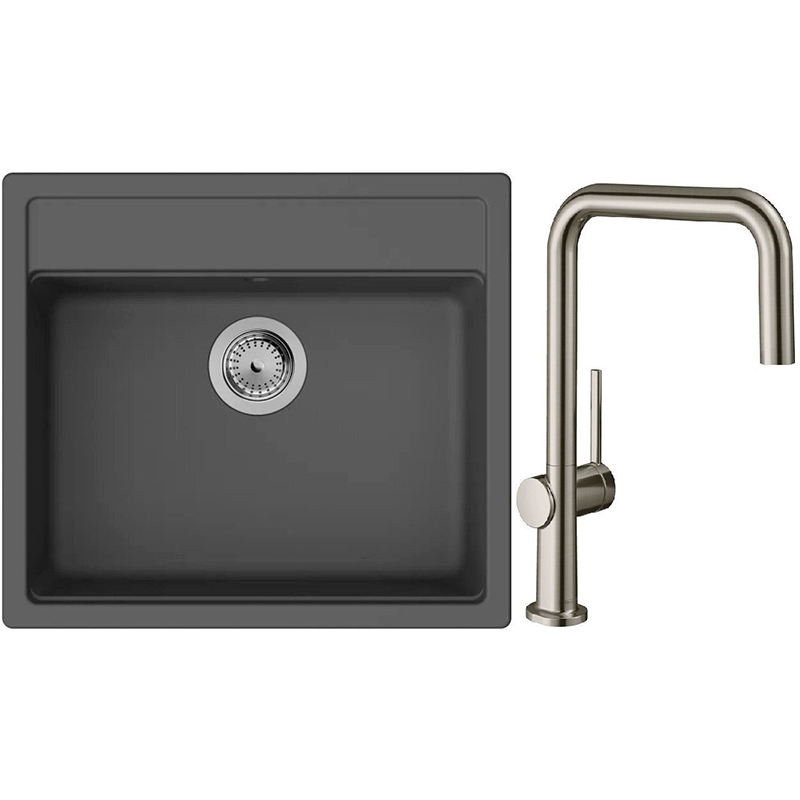 Мийка HANSGROHE S520-F510 + змішувач Talis M54 Gray Stone (43359800)