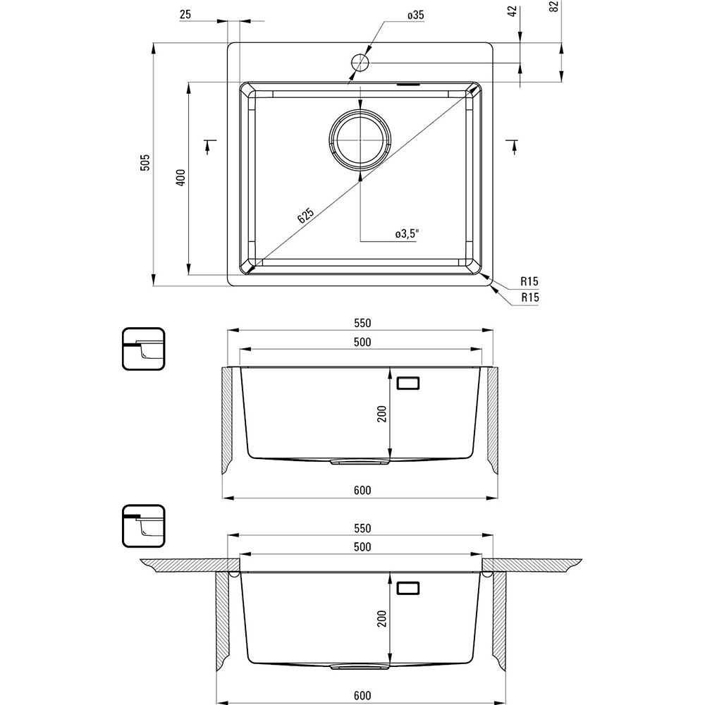 В интернет магазине Мойка DEANTE Olfato ZPO_010B + смеситель BQO_F72M (ZPOE010B)