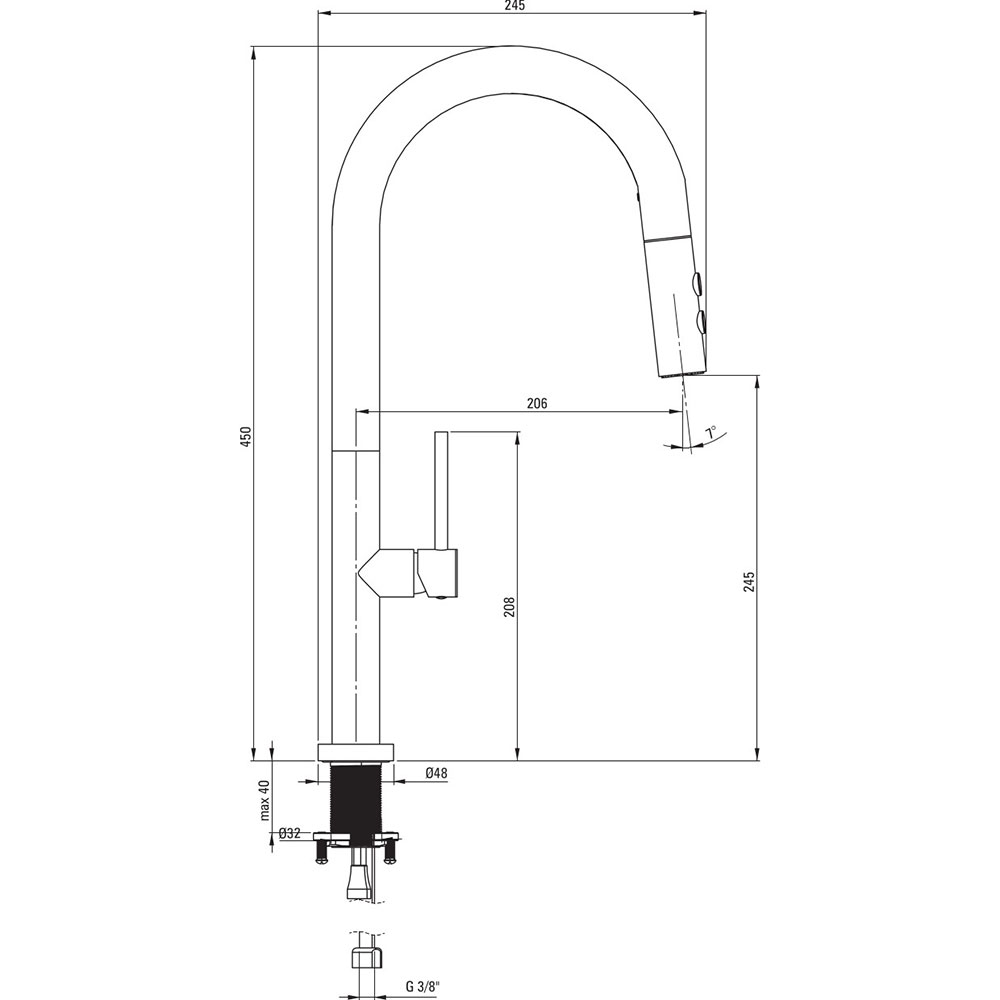 Миття DEANTE Olfato ZPO_R10A + змішувач BQO_R72M (ZPOER10A) Форма прямокутна