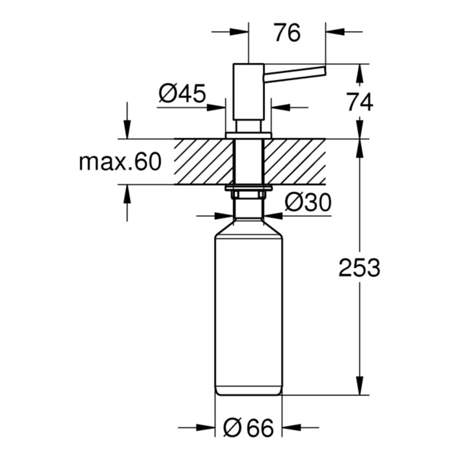 Замовити Мийка GROHE K700U + змішувач Minta 30274AL0 + дозатор Cosmopolitan 40535AL0 Graphite Dark Matte (31574AL274)