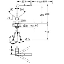 Мийка GROHE K700U + змішувач Minta 30274AL0 + дозатор Cosmopolitan 40535AL0 Graphite Dark Matte (31574AL274)