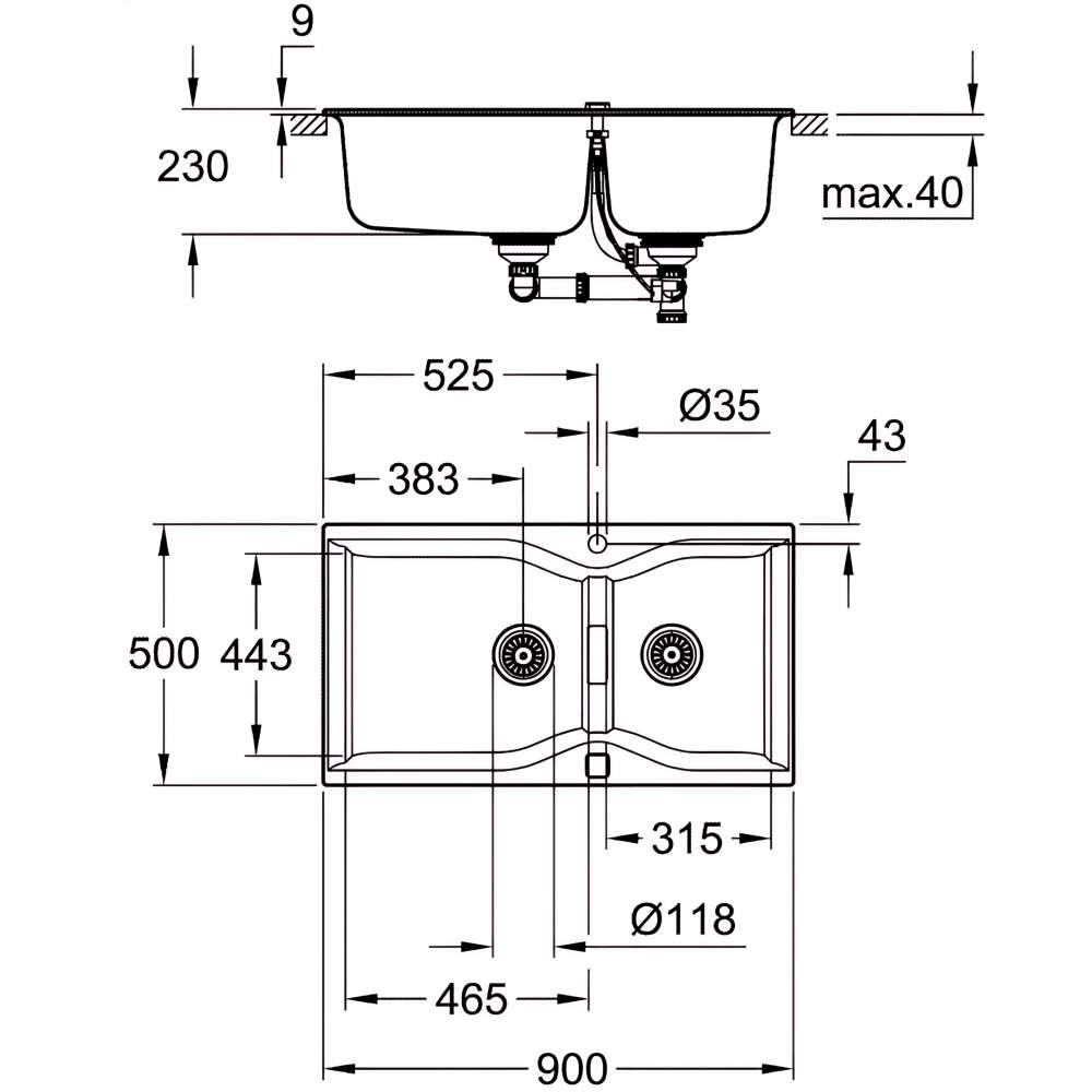 Мийка GROHE K700 Black (31658AP0) Виконання та, що обертається