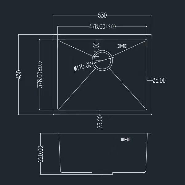 Замовити Мийка GRANADO Under top max STEEL S201 black honeycomb (GS07201BH)