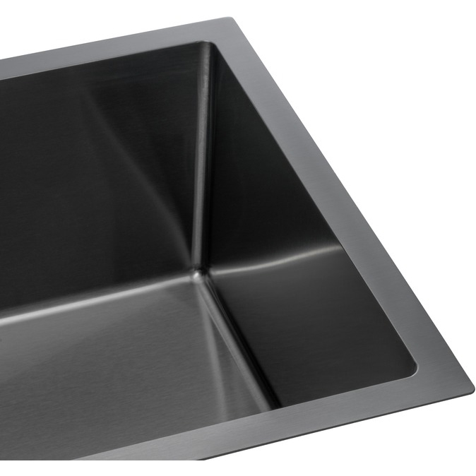 Мойка GRANADO Under top L STEEL S201 black (GS09201B) Фактура нержавеющей стали матовая