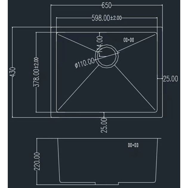 Фото Мойка GRANADO Under top L STEEL S201 black (GS09201B)