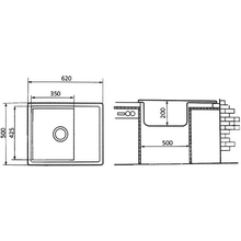 Мойка BORGIO PRH-620x500 бежевый