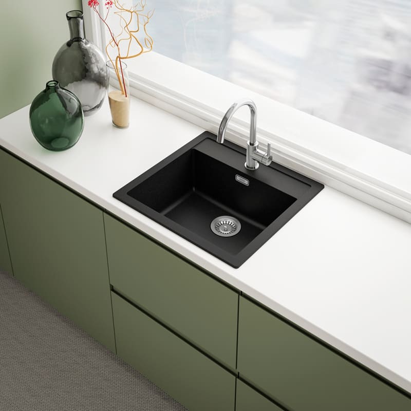 Мийка FRANKE Sirius SID 610-50 Black (143.0691.533) Додатково 1 місце для змішувача, попередньо підфрезероване