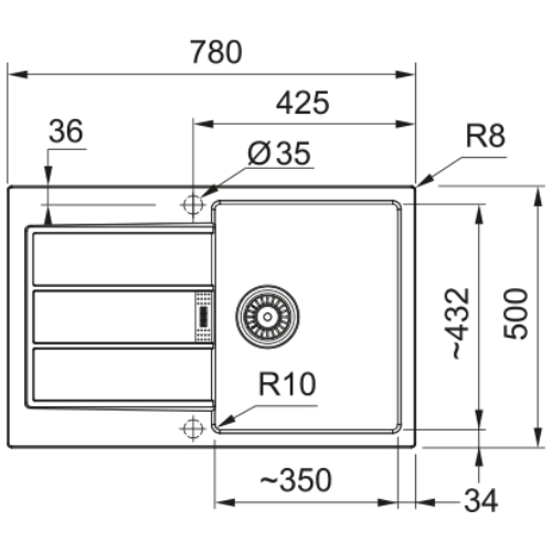 Мойка FRANKE Sirius 2 S2D 611-78 бежевый (143.0671.744) Исполнение оборачиваемая
