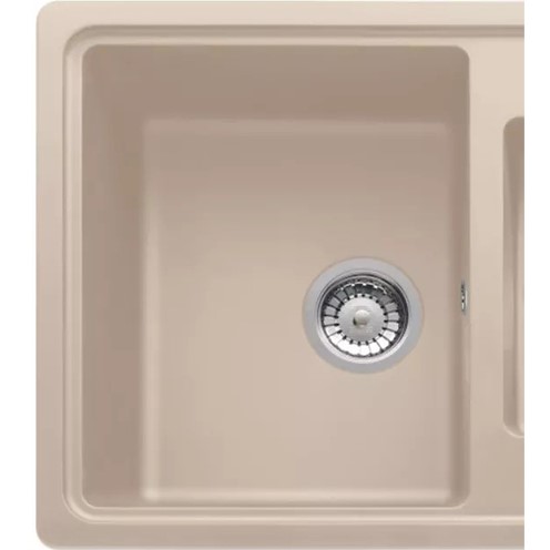 Мойка FRANKE Basis BFG 651 Beige (114.0720.001) Дополнительно комплектация: сетчатый ручной вентиль, перелив, сифон, крепежные элементы; наличие крыла; минимальная ширина шкафа 60 см; размер выреза 95x48 см; прочный Fragranite; устойчива к царапинам и пятнам