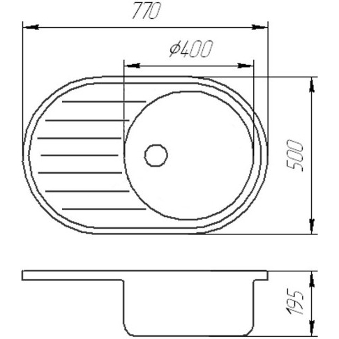 Мойка BORGIO OVM-770x500 белый Способ монтажа врезной