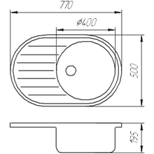 Мойка BORGIO OVM-770x500 белый