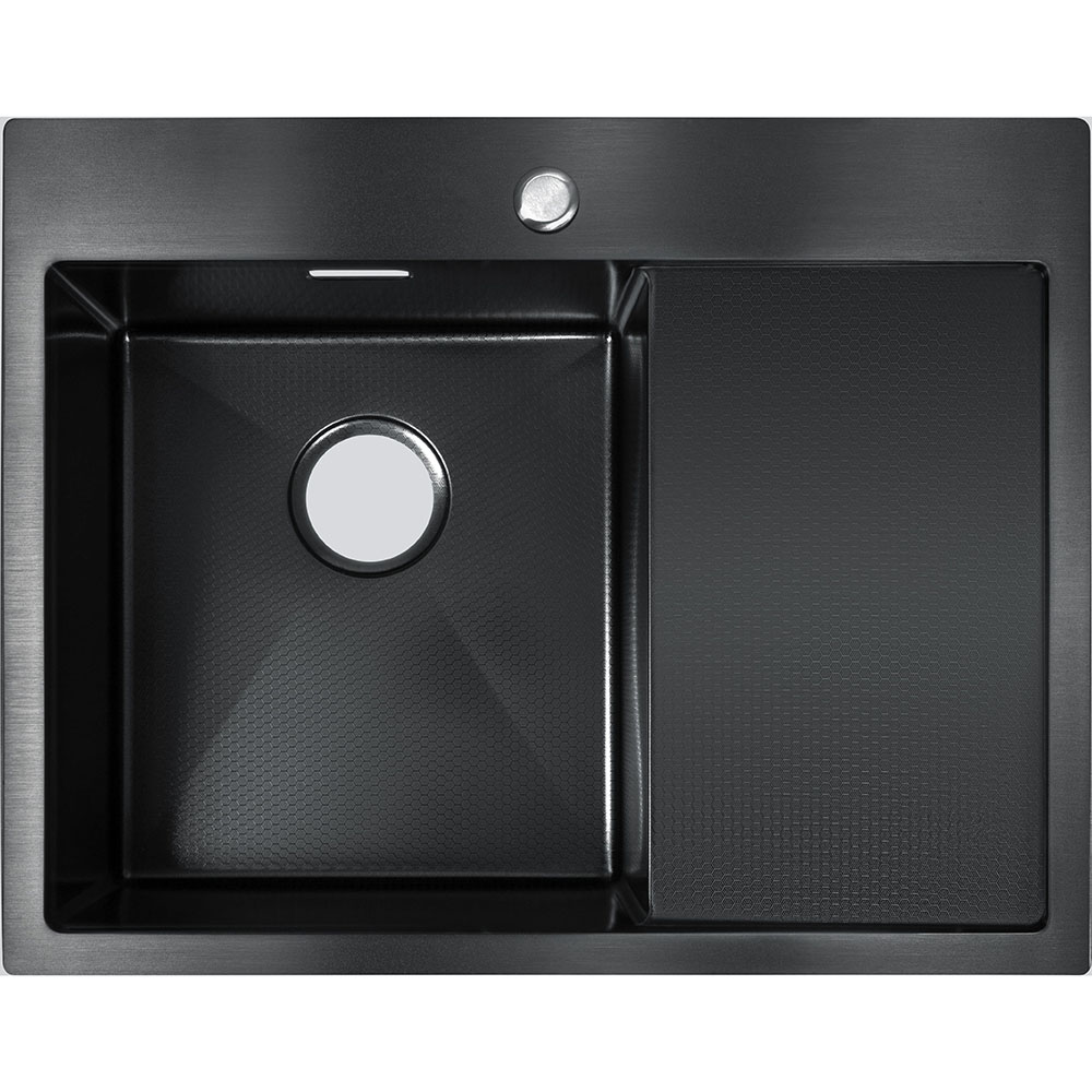 Мийка GUNTER & HAUER Rauda 6522 Black Honey RW Додатково Black PVD; Honeycomb поверхню; з крилом; розсувні грати