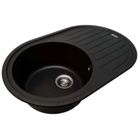 Мийка VENTOLUX EMILIA GRAY QUARTZ Додатково фрезерування з трьох сторін для встановлення крана, дизайн з вкрапленням