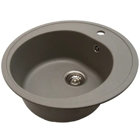 Мийка VENTOLUX FABIA GRAY QUARTZ Додатково фрезерування з трьох сторін для встановлення крана, дизайн з вкрапленням