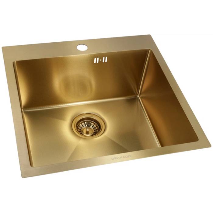 Мийка GRANADO Galera S201 Gold Honeycomb (GS02201GoldH) Фактура нержавіючої сталі рифлена
