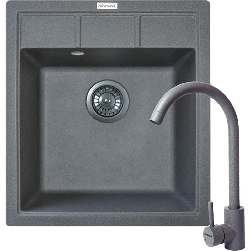 Мойка ADAMANT Brick Gray + смеситель (4824296209204)