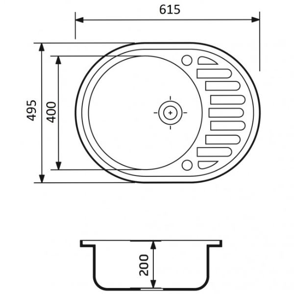 Мойка ADAMANT Ovum Чёрный (000008377) Способ монтажа врезной