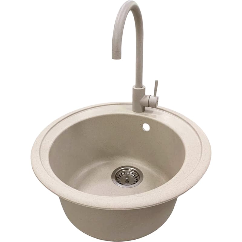 Мойка ADAMANT Sun Avena + смеситель (4824296910106) Дополнительно Технология Solid Surface; Термостойкая, выдерживающая высокие температуры до 280°С