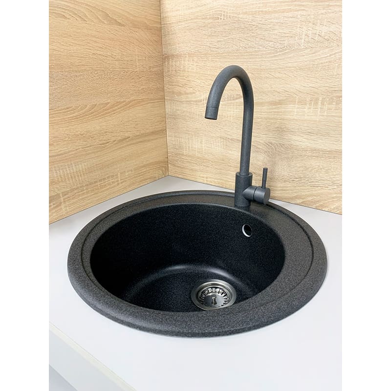 Зовнішній вигляд Мийка ADAMANT Sun Graphite + змішувач (4824296910113)