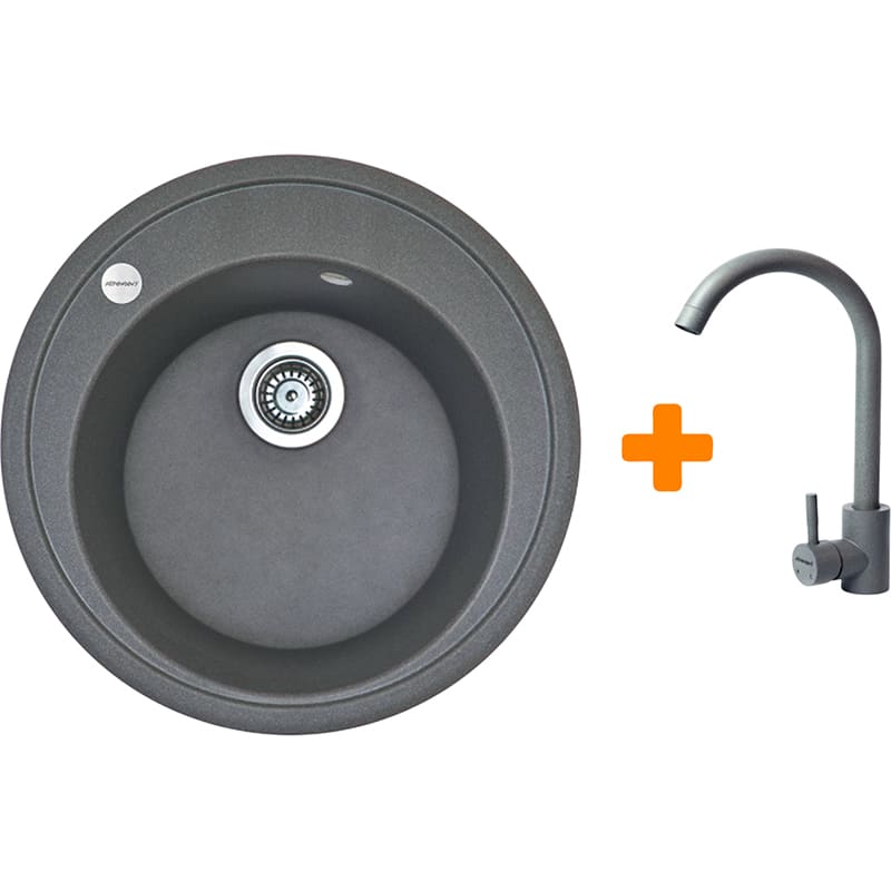 Мийка ADAMANT Sun Gray + змішувач (4824296910104)