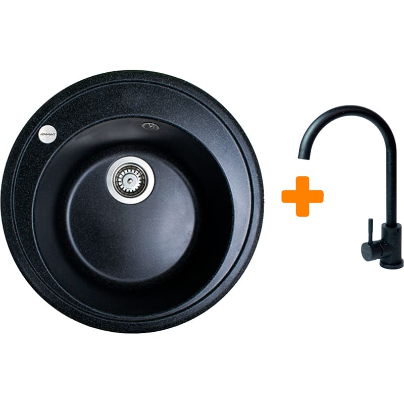 Мийка ADAMANT Sun Black + змішувач (4824296910103)