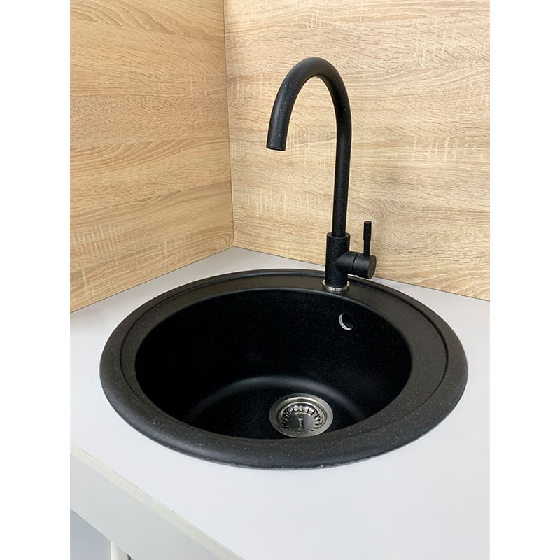 Зовнішній вигляд Мийка ADAMANT Sun Black + змішувач (4824296910103)