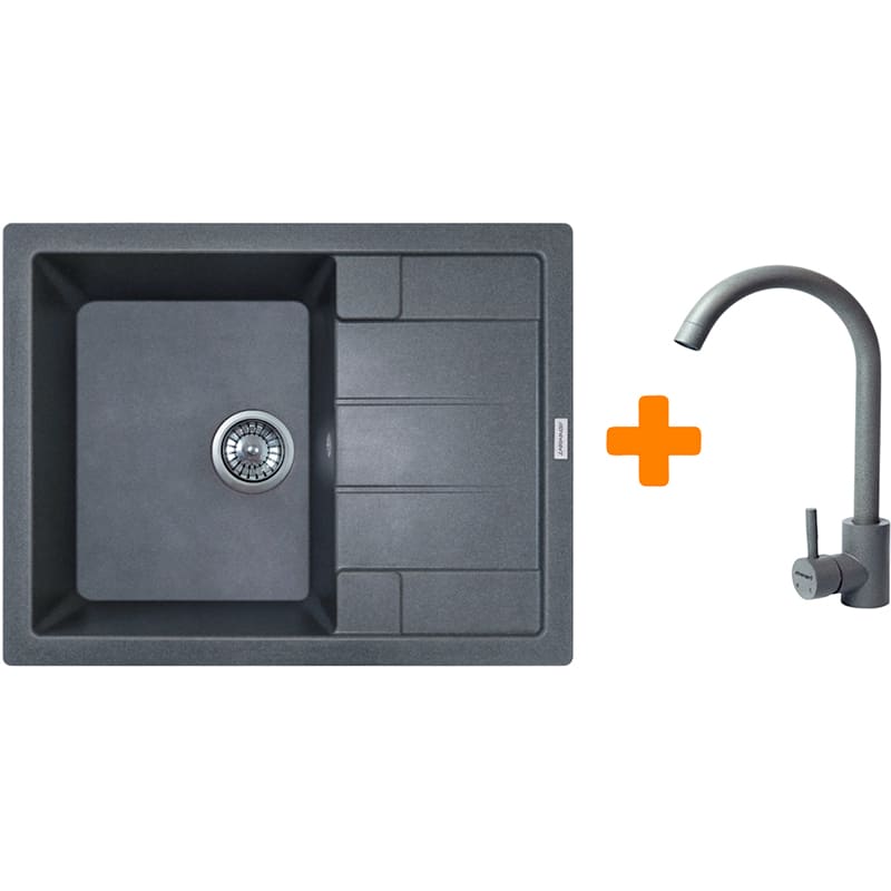 Мойка ADAMANT Anila Gray + смеситель (182496910304)