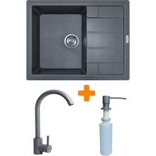 Мийка ADAMANT Anila Gray + змішувач + дозатор (182496900304)