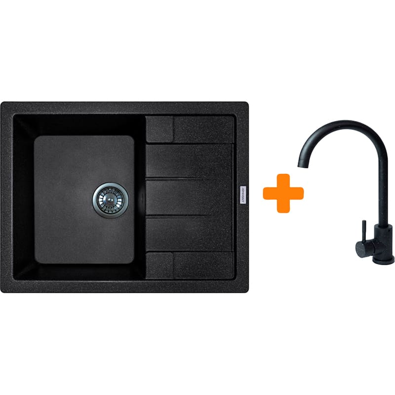 Мийка ADAMANT Anila Black + змішувач (182496910303)