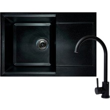 Мойка ADAMANT Horizon Medium Black + смеситель (4824296104403)